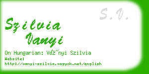 szilvia vanyi business card